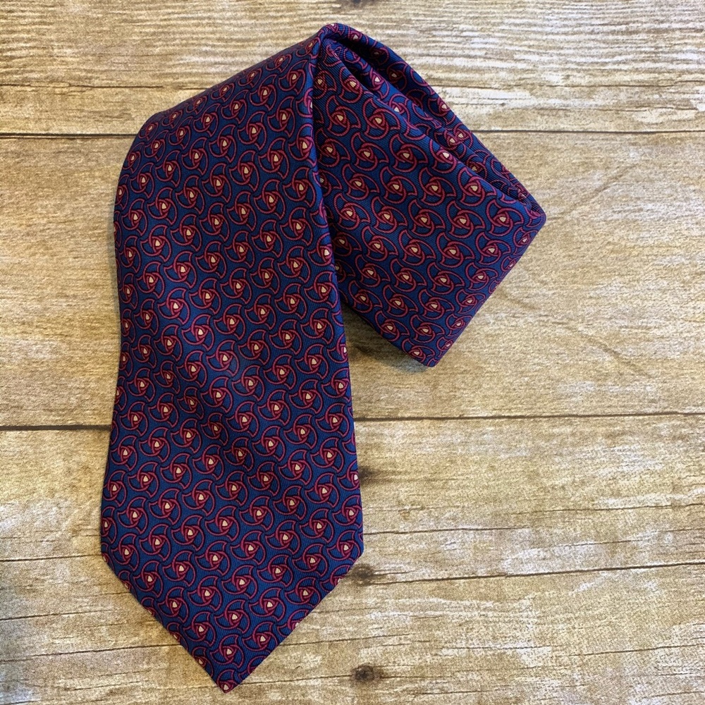 Hermès silk blue Celtic knot Tie